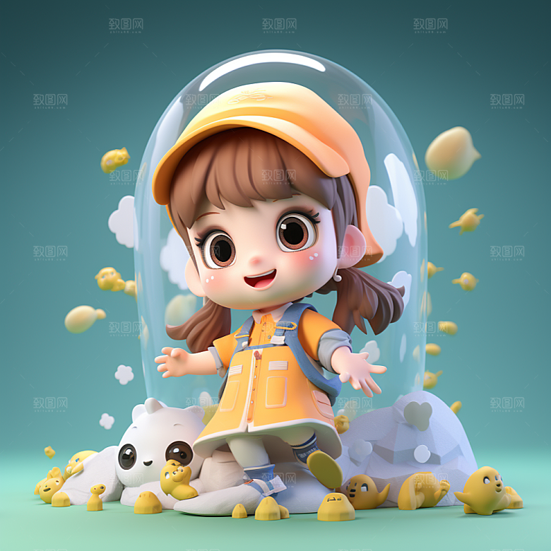 快乐儿童可爱IP模型