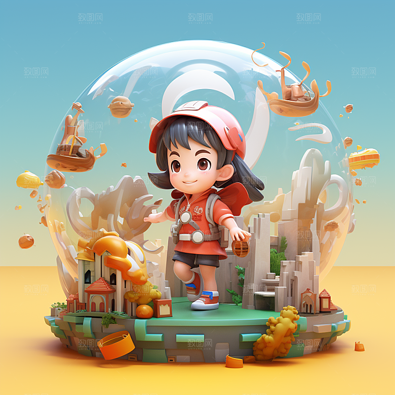 快乐儿童孩童可爱模型