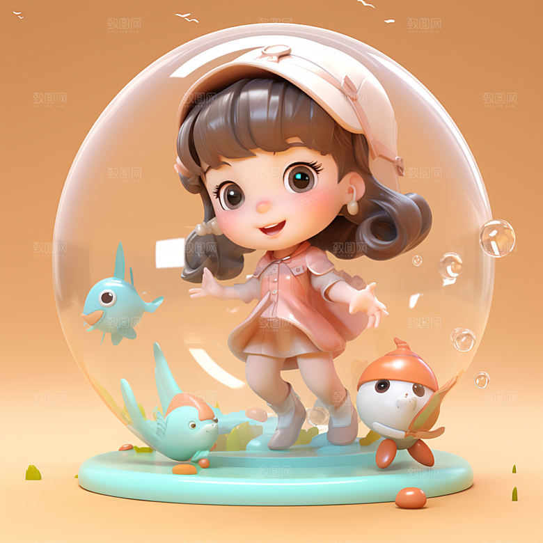 快乐儿童立体可爱模型