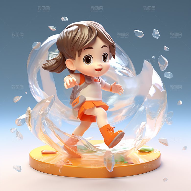 快乐儿童童真3D模型