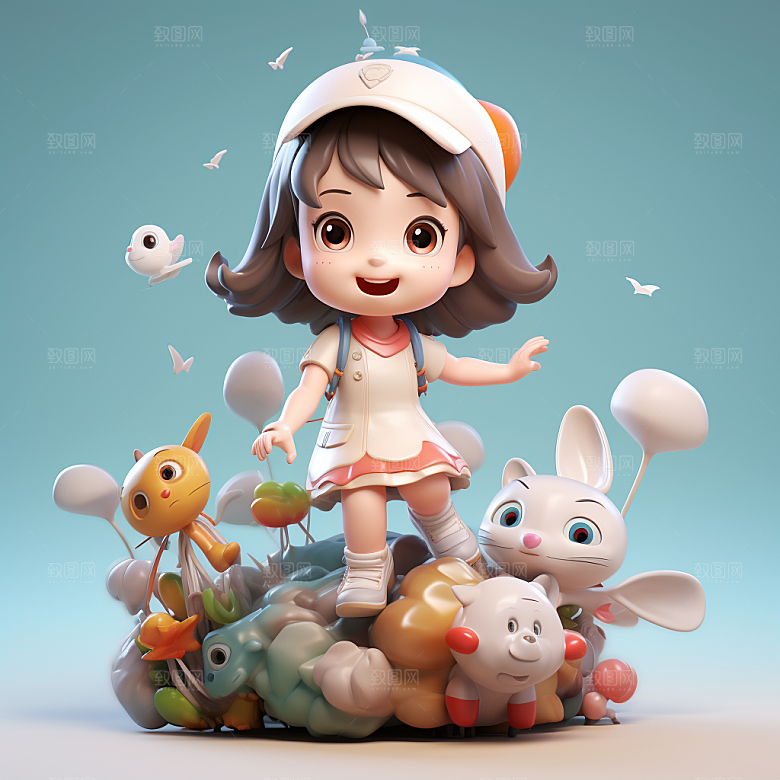 快乐儿童立体卡通模型