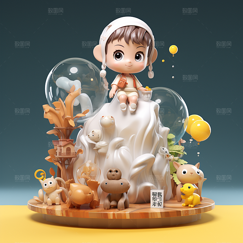 快乐儿童孩童3D模型