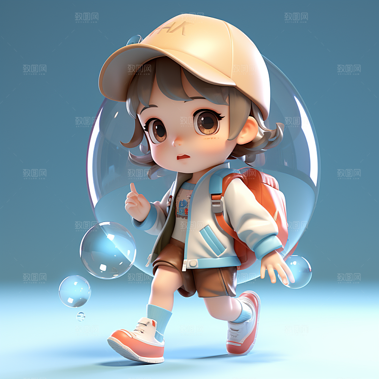 快乐儿童童真3D模型