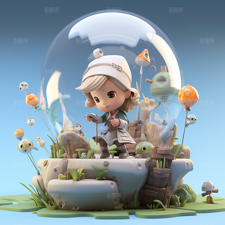 快乐儿童童真3D模型