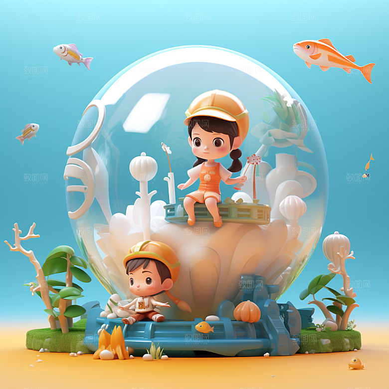 快乐儿童孩童3D模型
