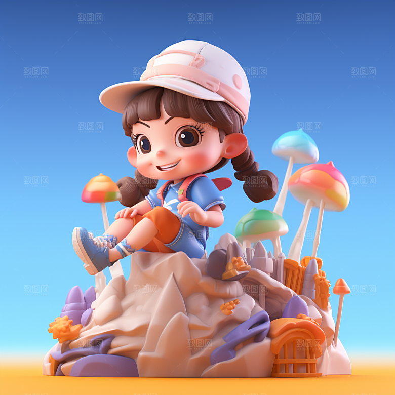 快乐儿童孩童人物模型
