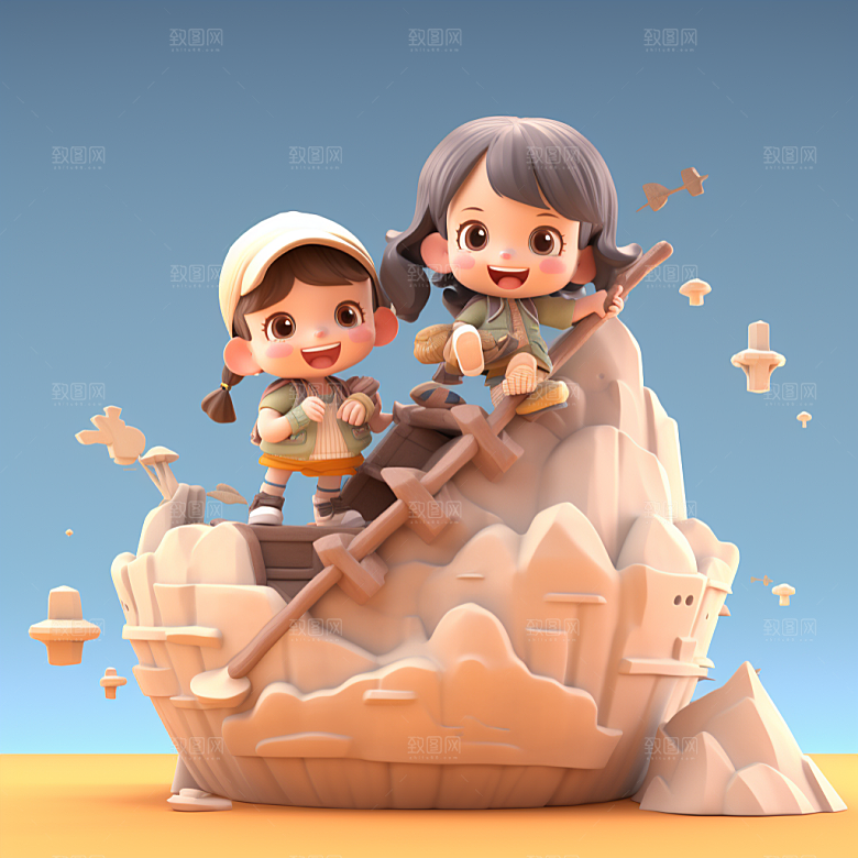 快乐儿童孩童IP模型