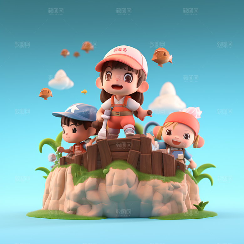 快乐儿童3D可爱模型