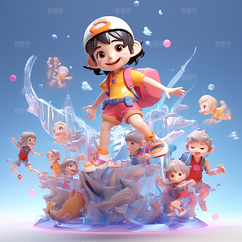 快乐儿童形象卡通模型