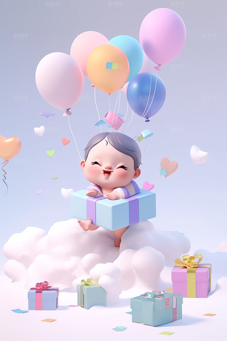 快乐儿童形象可爱模型