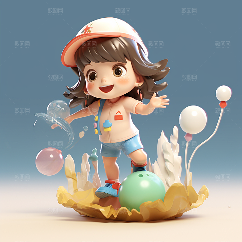 快乐儿童形象立体模型