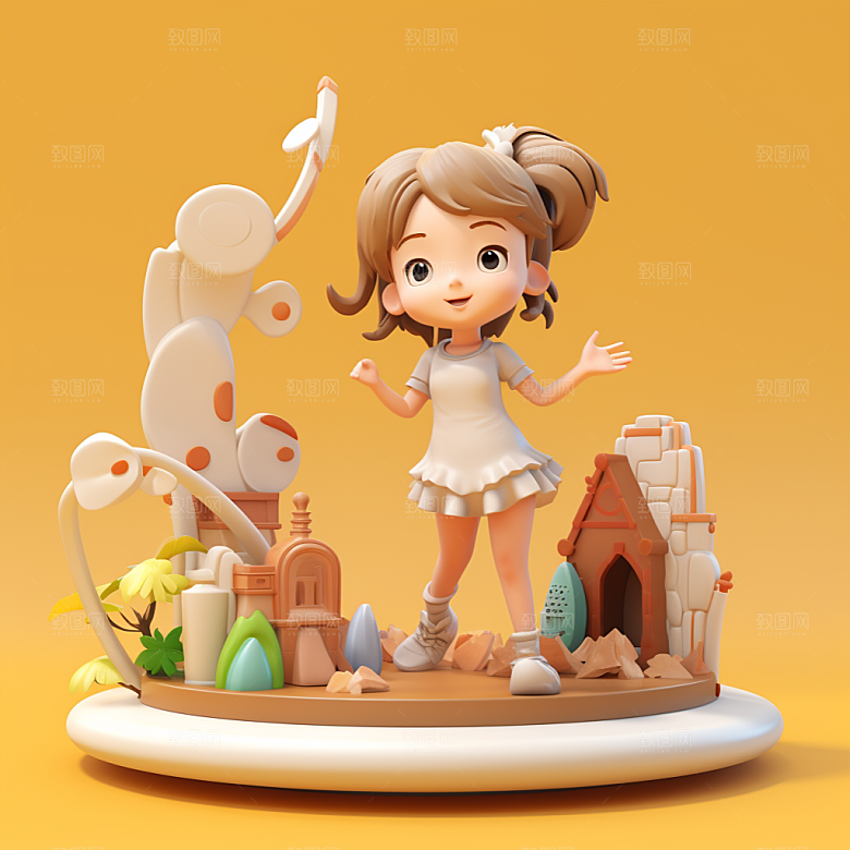 快乐儿童3D人物模型