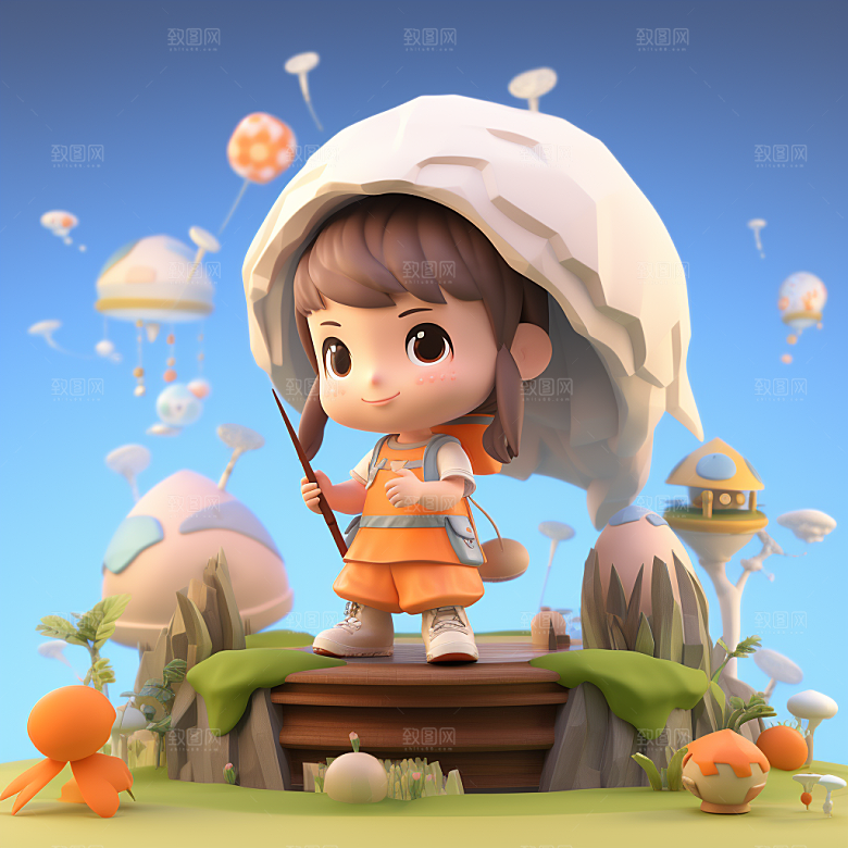 快乐儿童童真3D模型
