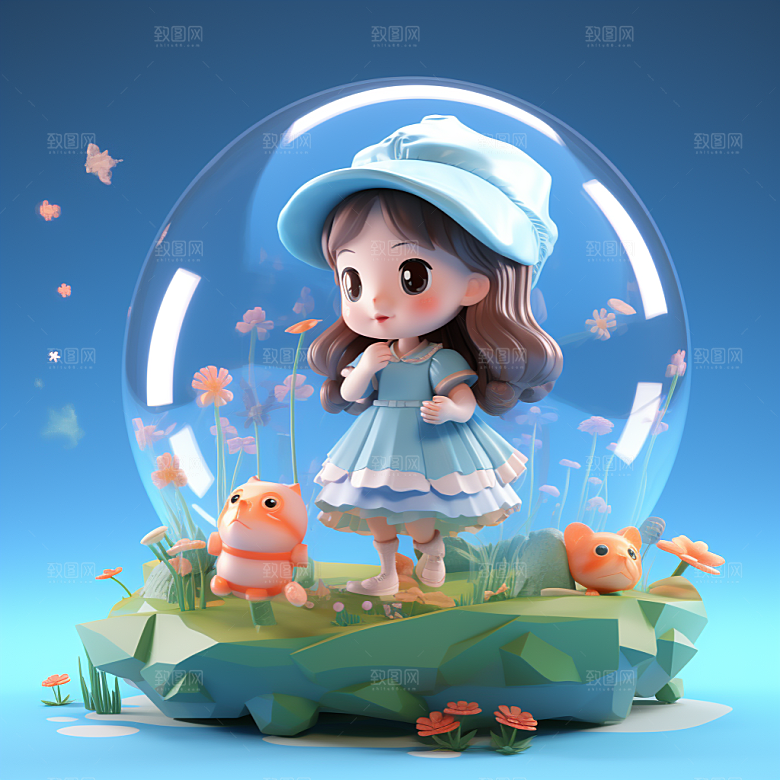 快乐儿童可爱3D模型