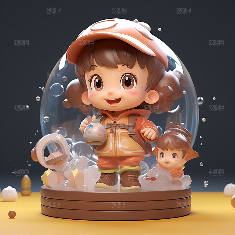 快乐儿童可爱形象模型