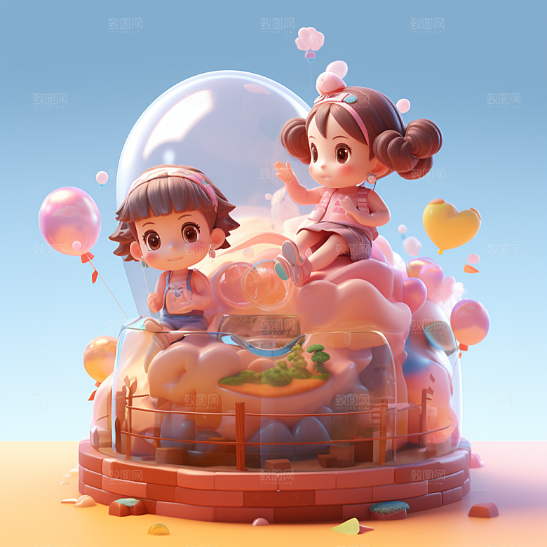 快乐儿童IP可爱模型