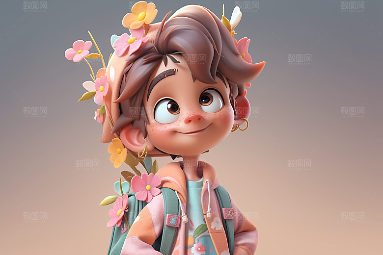 快乐儿童人物六一儿童节模型