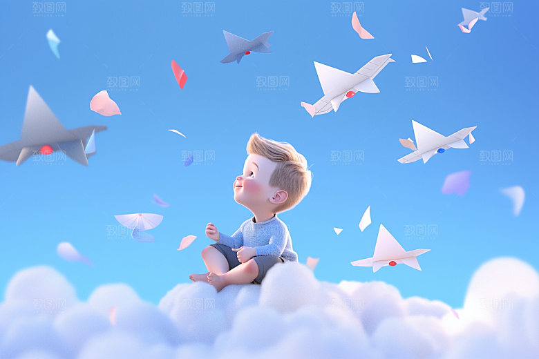 快乐儿童可爱童真模型
