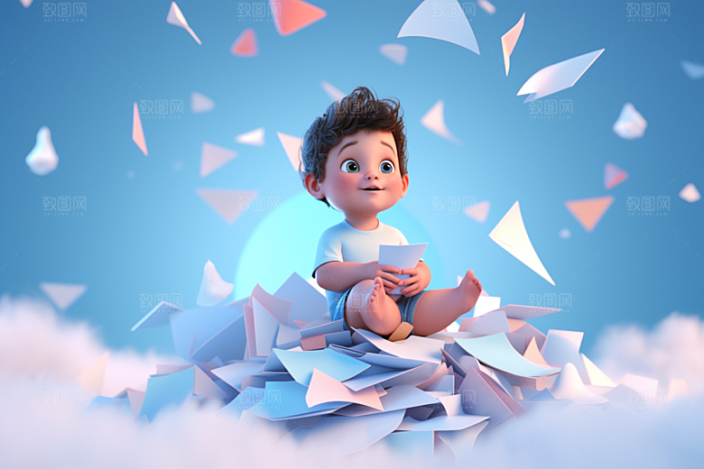 快乐儿童3D六一儿童节模型