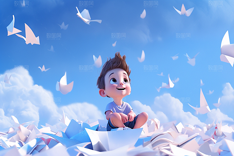 快乐儿童3D孩童模型