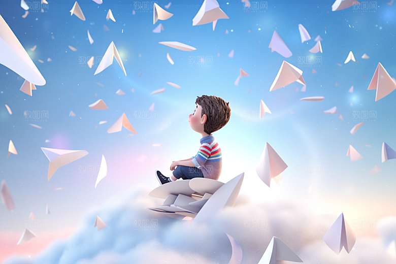 快乐儿童3D形象模型