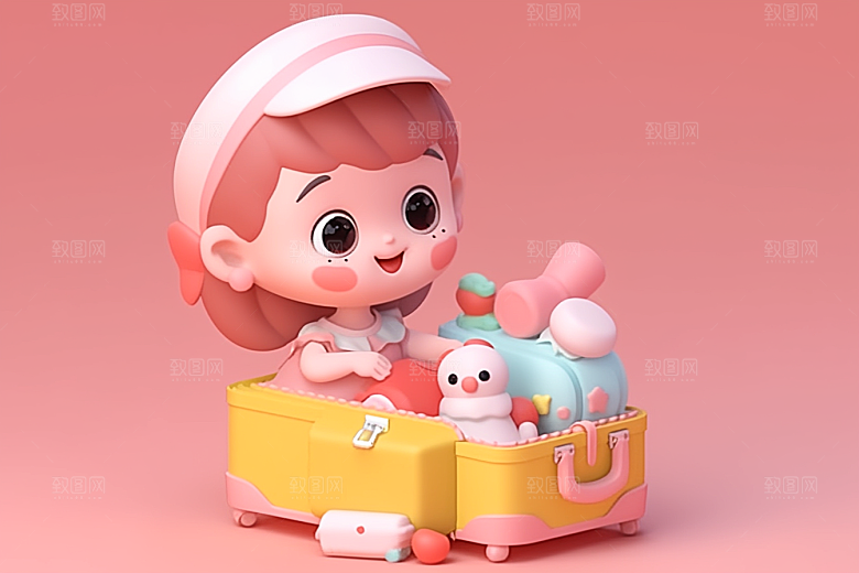 快乐儿童3D形象模型