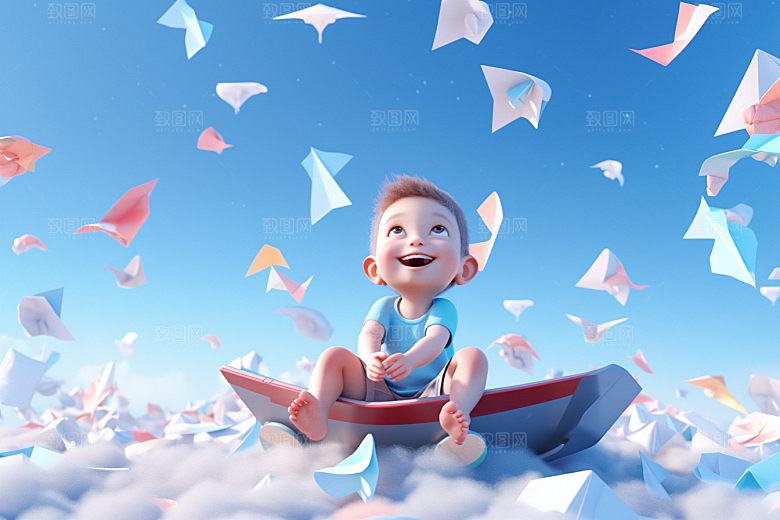 快乐儿童孩童3D模型