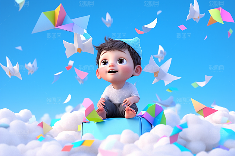 快乐儿童童真3D模型