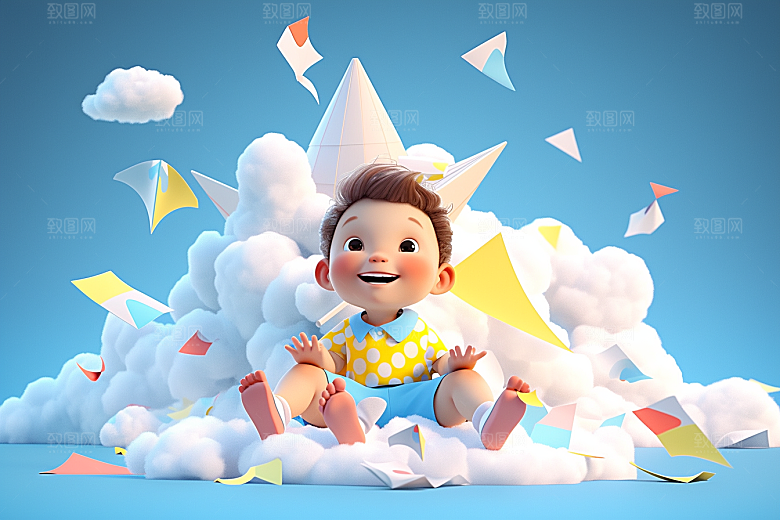 快乐儿童六一儿童节童真模型