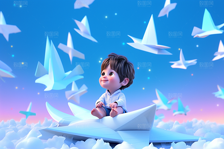 快乐儿童卡通孩童模型