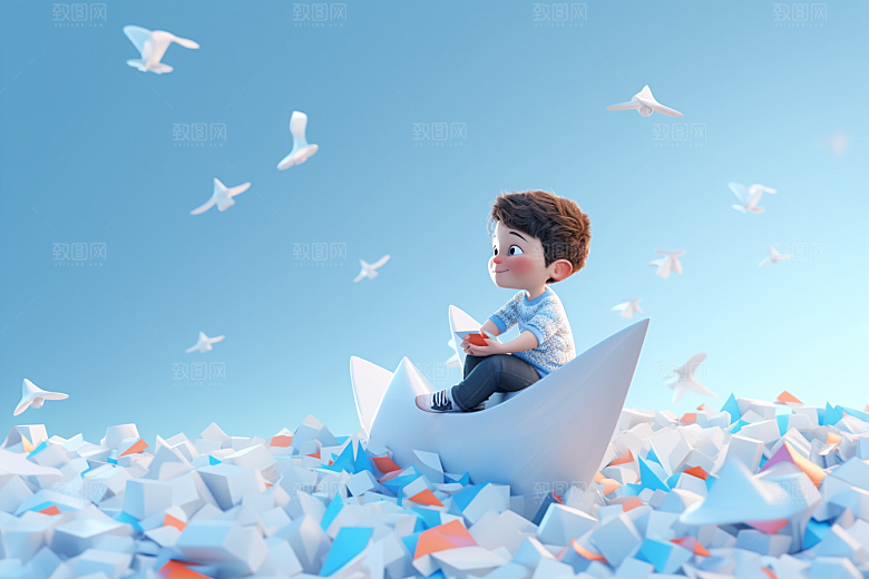 快乐儿童六一儿童节立体模型