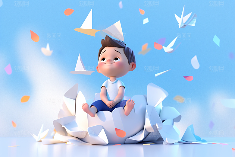 快乐儿童孩童3D模型