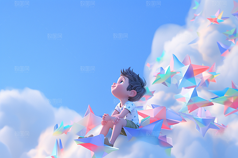 快乐儿童可爱立体模型