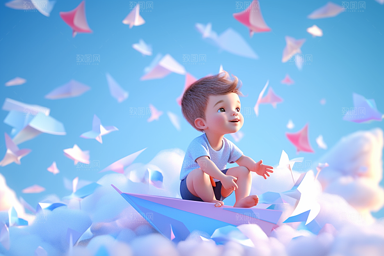 快乐儿童形象3D模型