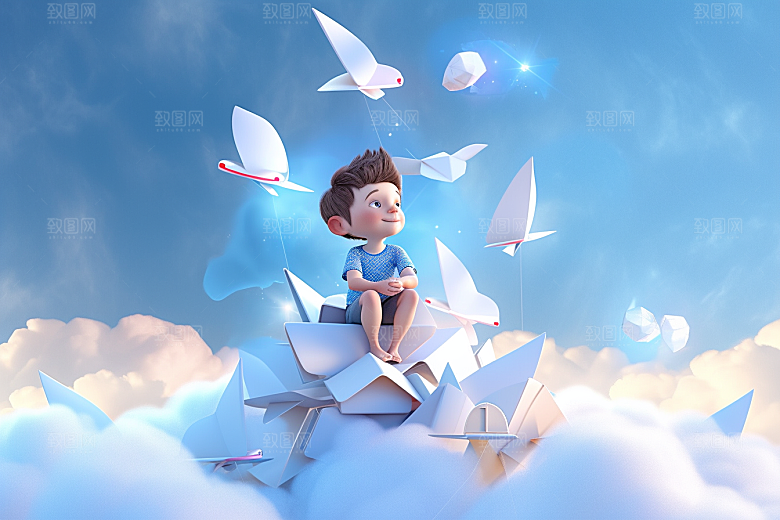 快乐儿童可爱人物模型