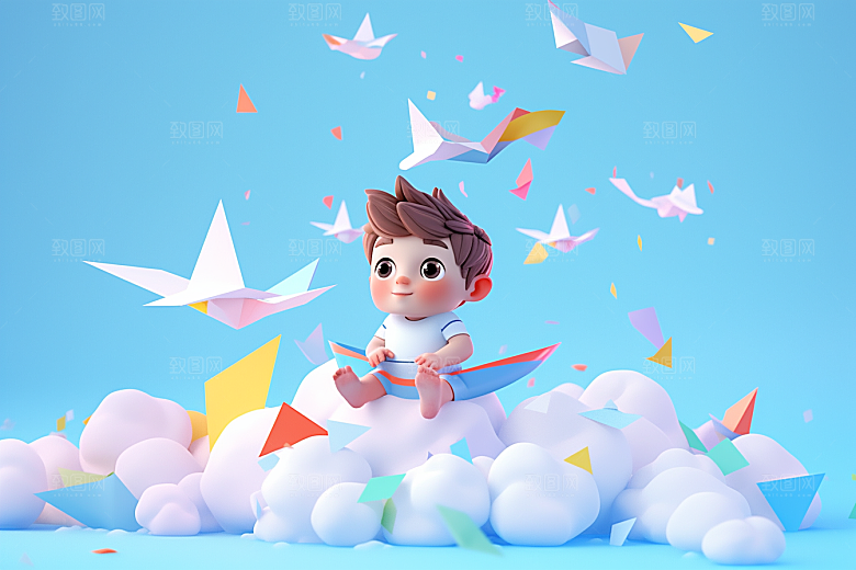 快乐儿童六一儿童节IP模型