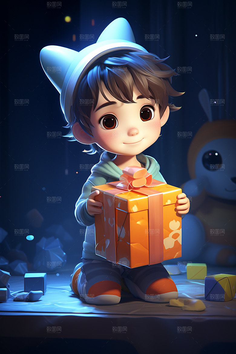 快乐儿童人物3D模型