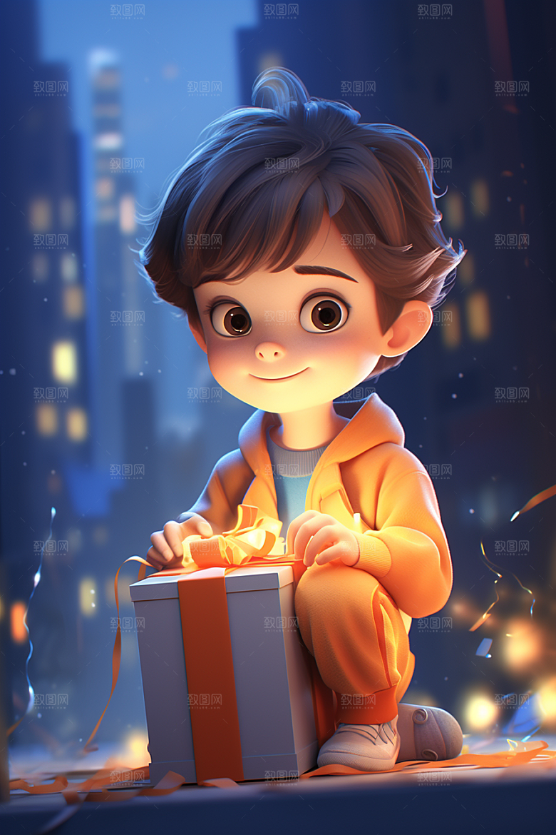 快乐儿童人物3D模型