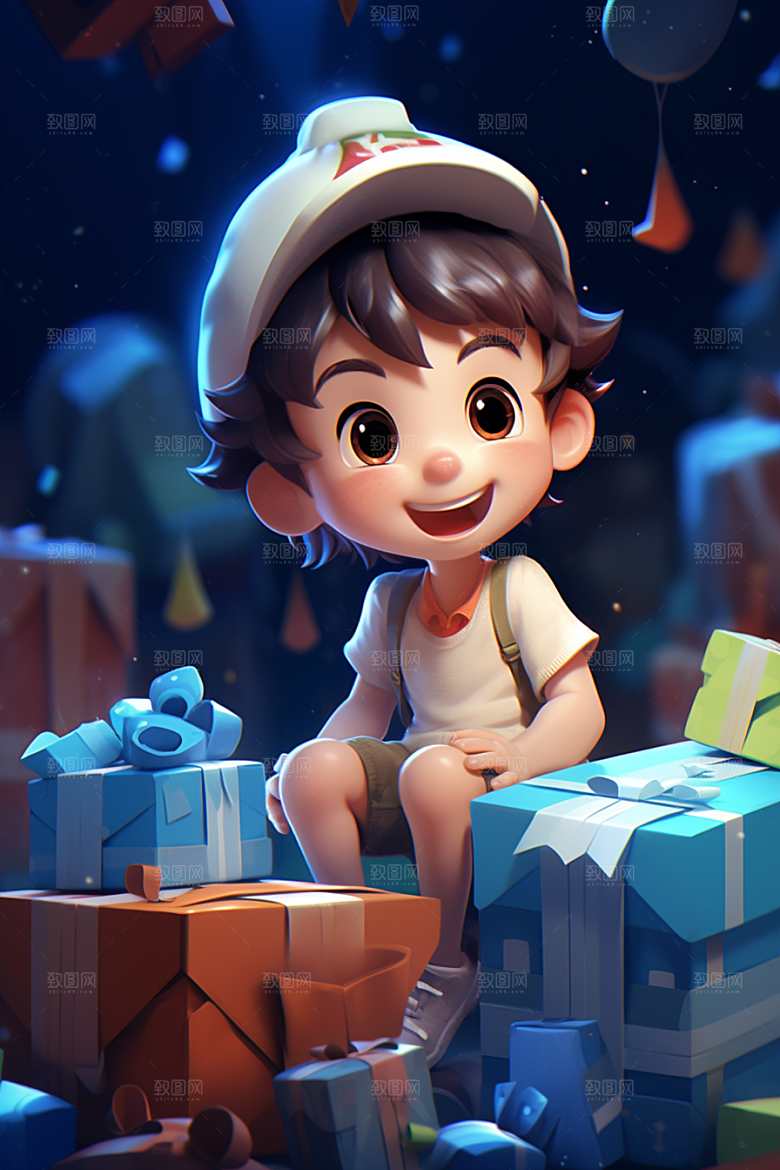 快乐儿童形象3D模型