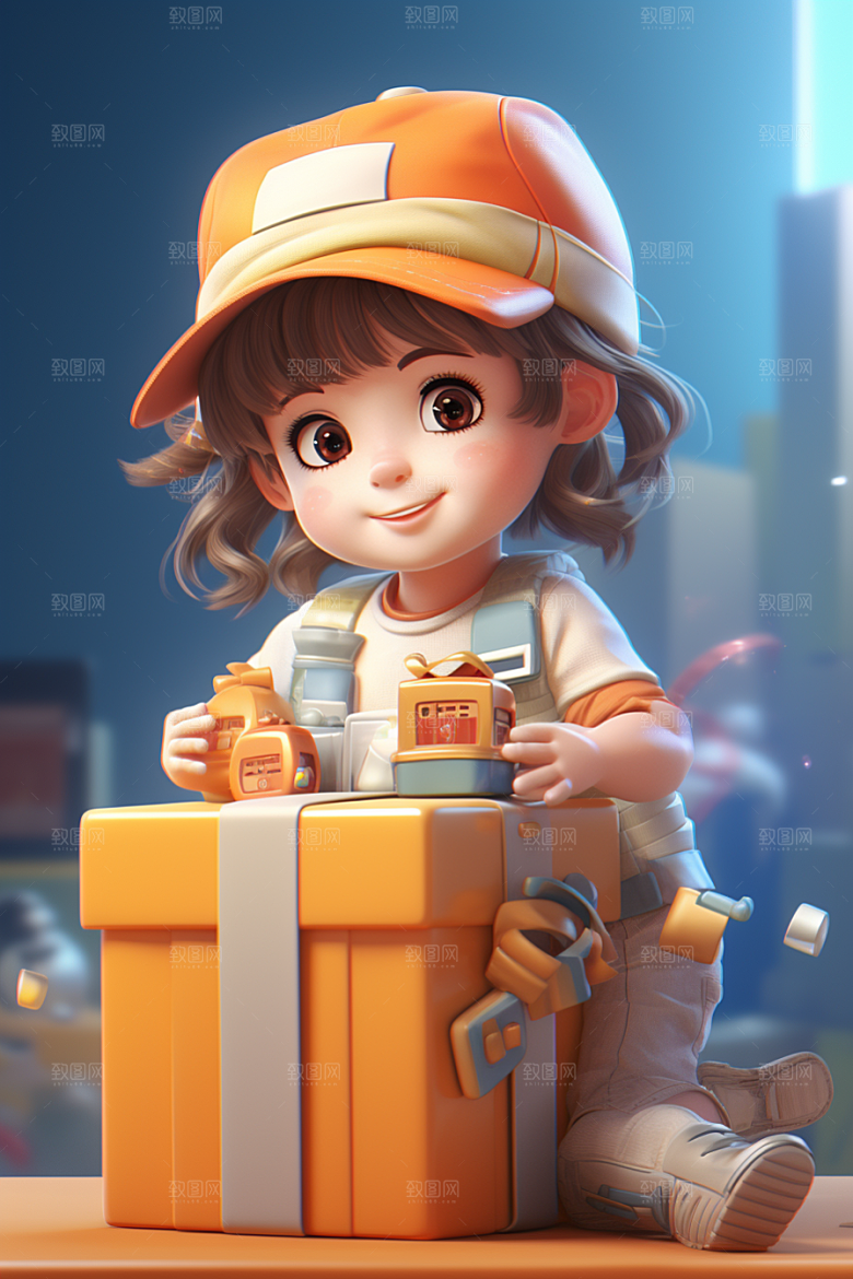 快乐儿童IP童真模型