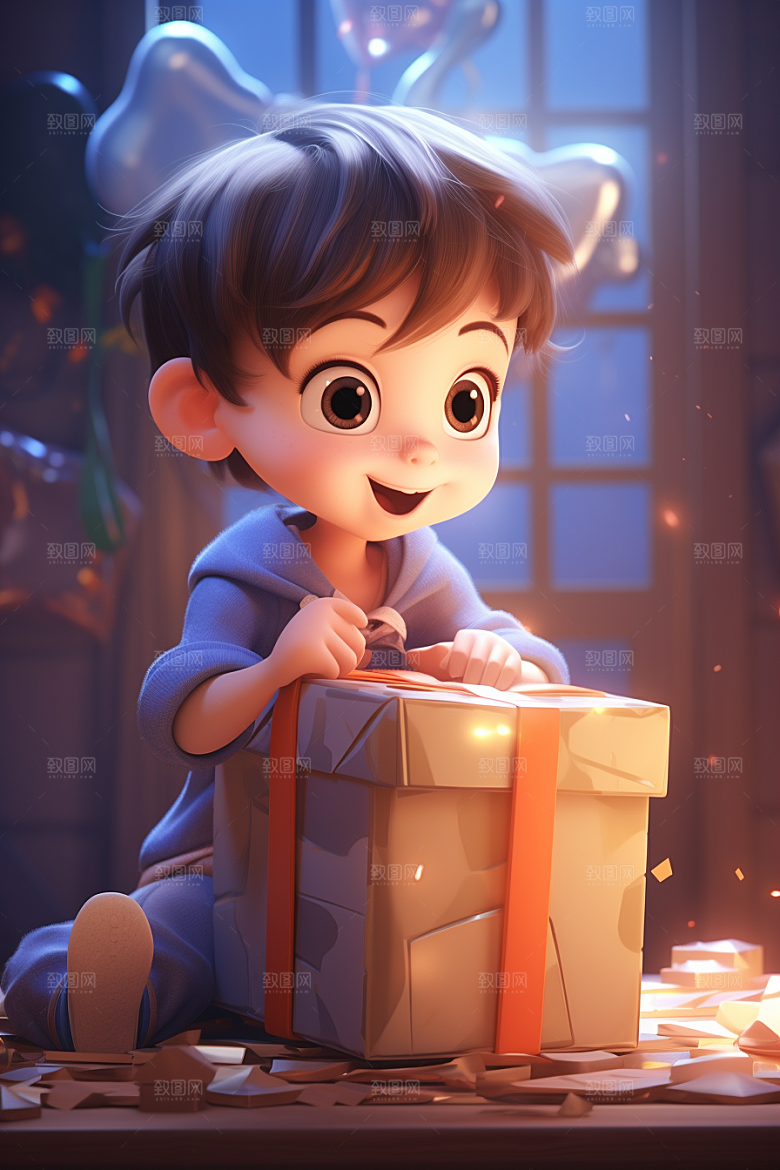 快乐儿童3D卡通模型