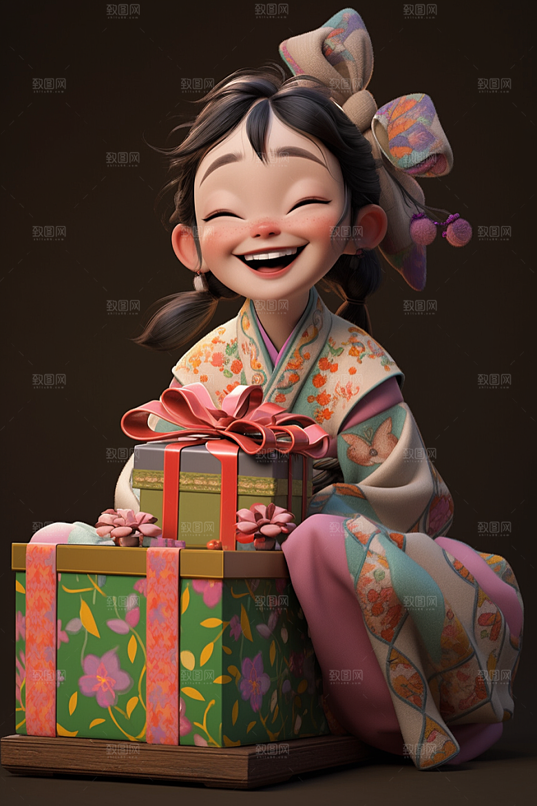 快乐儿童可爱人物模型