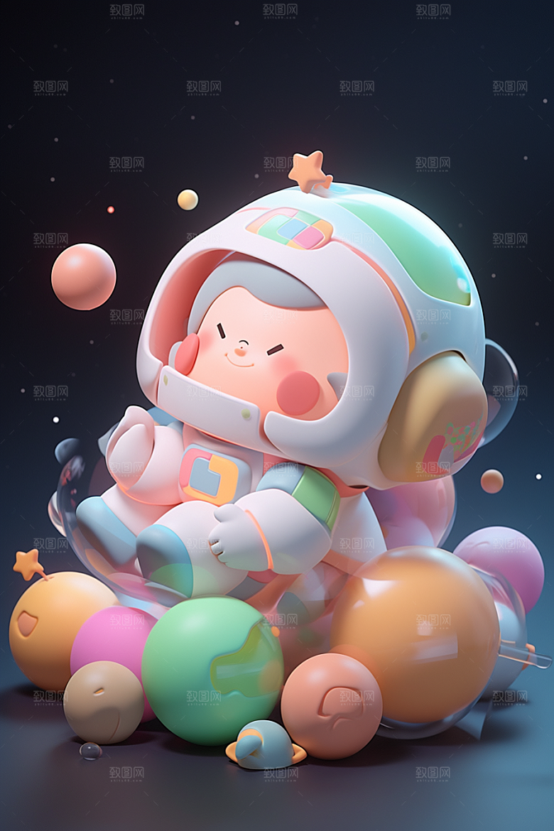 快乐儿童可爱卡通模型