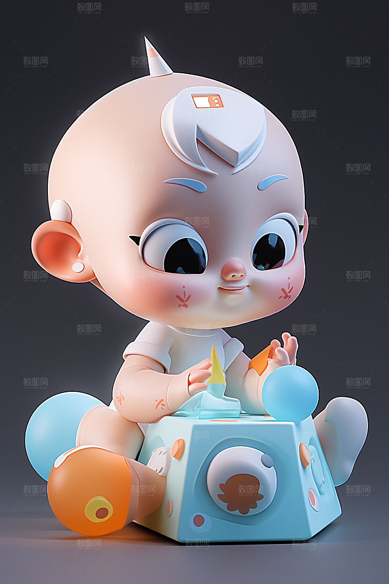 快乐儿童形象可爱模型