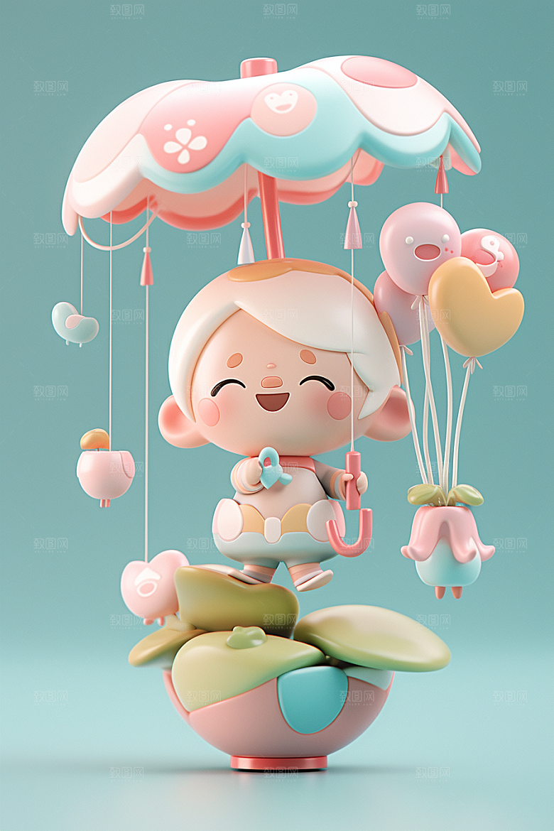 快乐儿童卡通六一儿童节模型