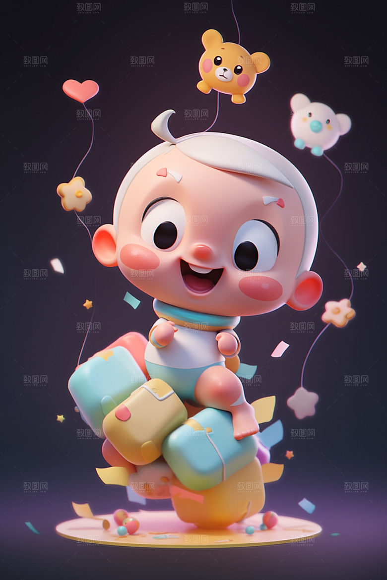 快乐儿童3D孩童模型