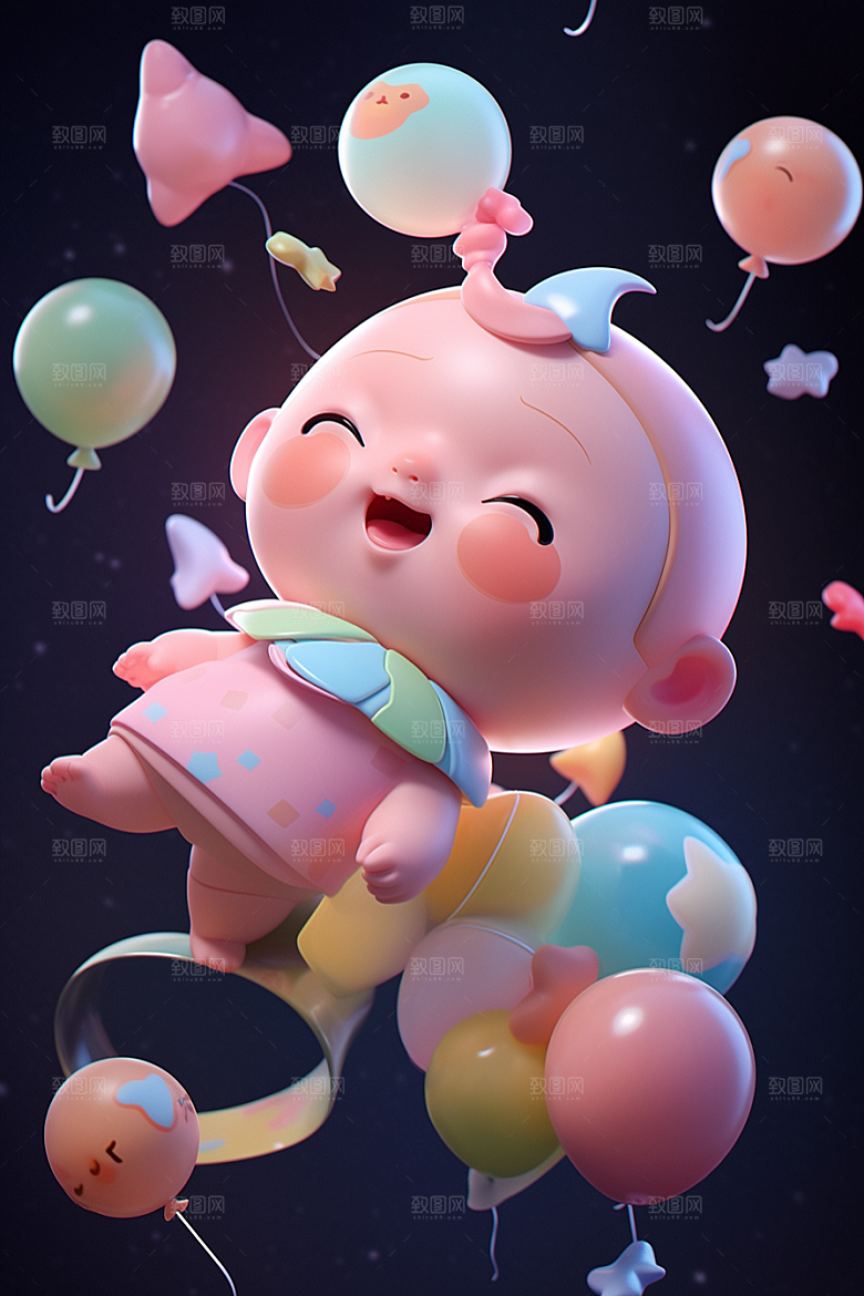 快乐儿童童真IP模型
