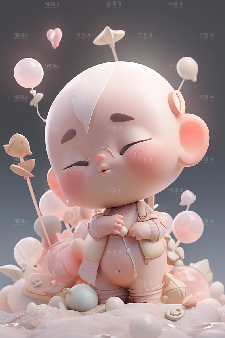 快乐儿童卡通3D模型