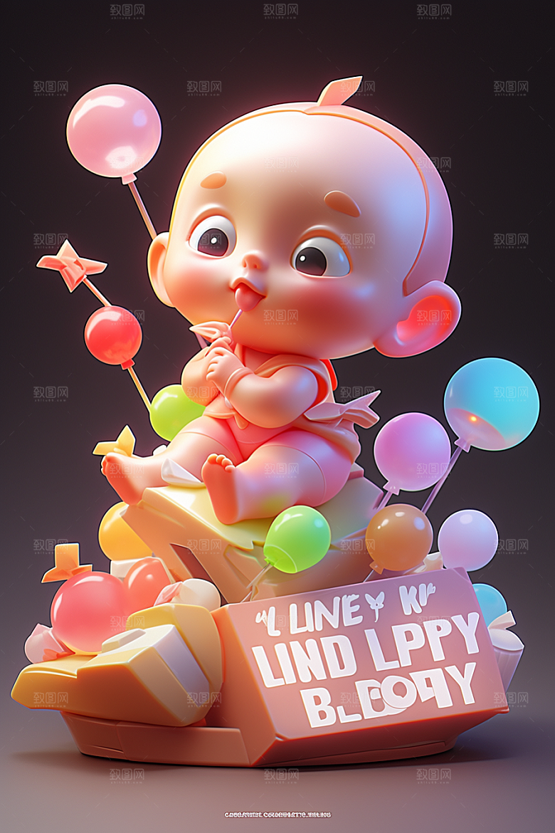 快乐儿童童真3D模型