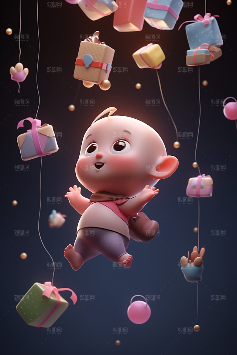 快乐儿童孩童IP模型
